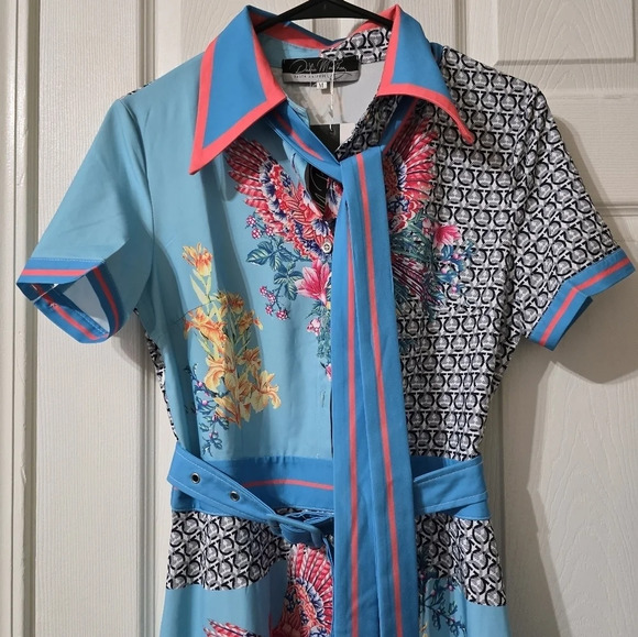 NWT Dalia Macphee Last Chancedalia Macphee Floral Patchwork Dress, Size Medium. - Picture 3 of 15